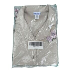 Blair Womens 2 Piece Set Sandstone Beige Floral Embroidered Top Pants‎ LP